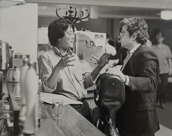 Sean Hudson, three vintage black and white photographs from Edinburgh Festival, 1981 and 1983, each signed and inscribed, together with one other, 38 x 48cm. Condition - good